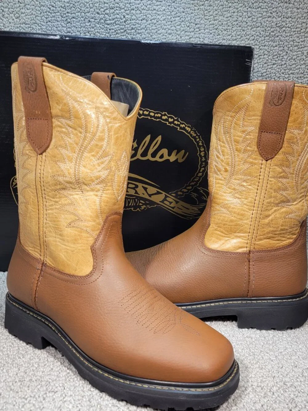 J.B. Dillon Reserve JBRG201 Men's US Size 10.5D Oak/Honey Leather Pull on Boots